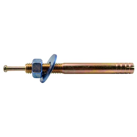 Torquemaster Torquemaster Nail Drive Anchor, 1/2" Dia., 4-3/4" L, Steel Yellow Zinc, 25 PK 52568